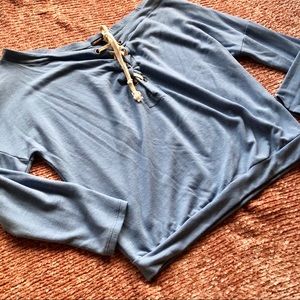 Off-The-Shoulder Top With Lace-Up Front